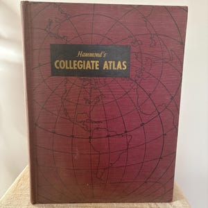 HAMMOND COLLEGIATE World ATLAS Copyright 1949 Vintage Antique Book