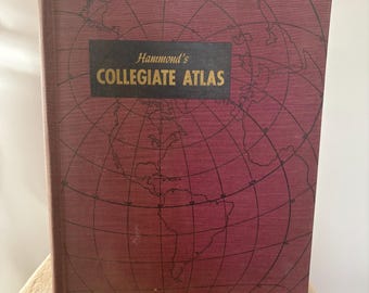 HAMMOND COLLEGIATE World ATLAS Copyright 1949 Vintage Antique Book