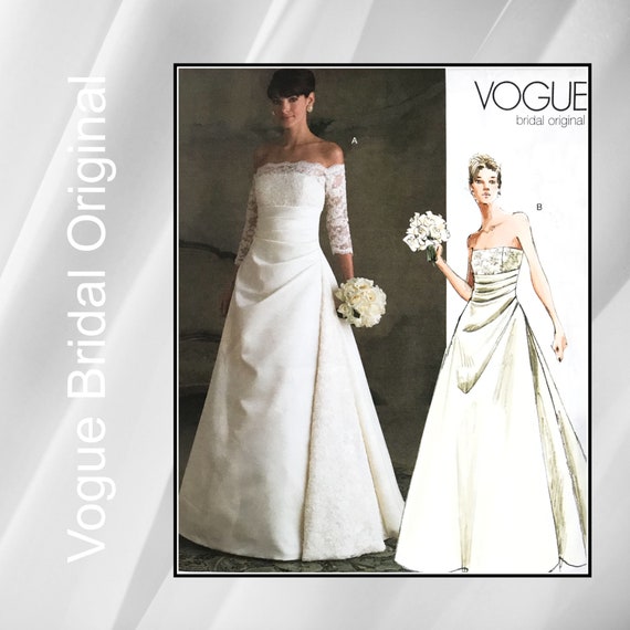 Wedding Gown Pattern Front Draping Full Flared Skirt With Etsy