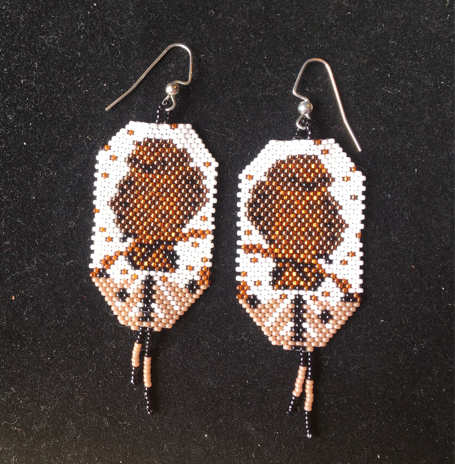 Beaded Owl Earrings Handmade Seed Bead Owls Native American Etsy
