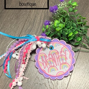 Kids backpack name tag, embroidered name tag, personalized backpack tag, personalized backpack name tag, school name tag, diaper bag tag