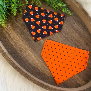 Halloween Dog Bandana, Over the Collar Bandana, Reversible Dog Bandana