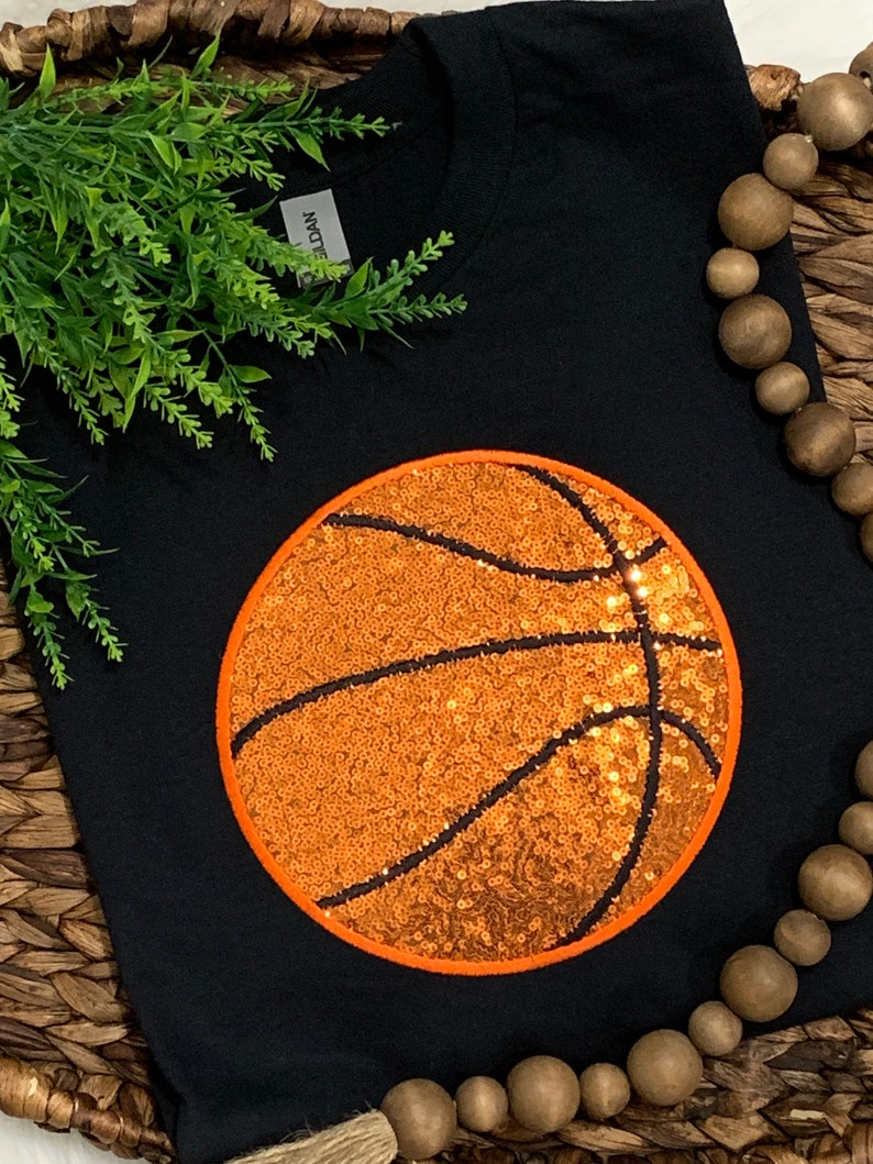 Casual Basketball Sequin Contrast Sweatshirt