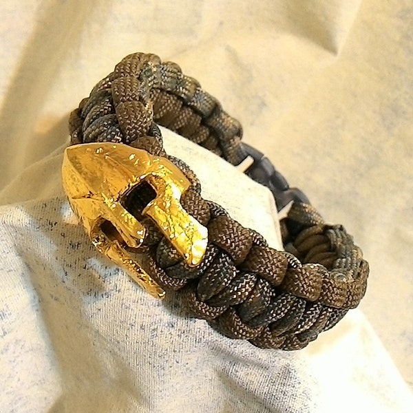 Golden Spartacus / Spartan  Helmet Paracord Bracelet