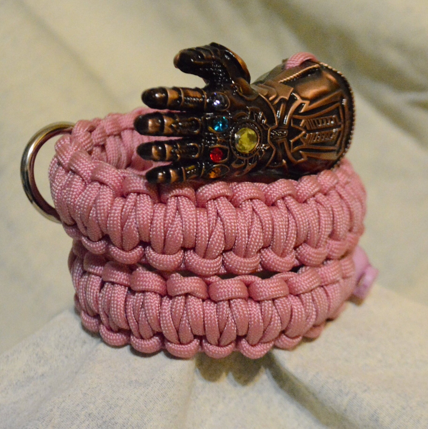 Infinity Gauntlet Dog Collar Rose Gold Tone Paracord Dog Collar Infinity Gauntlet Dog Collar Etsy Canada