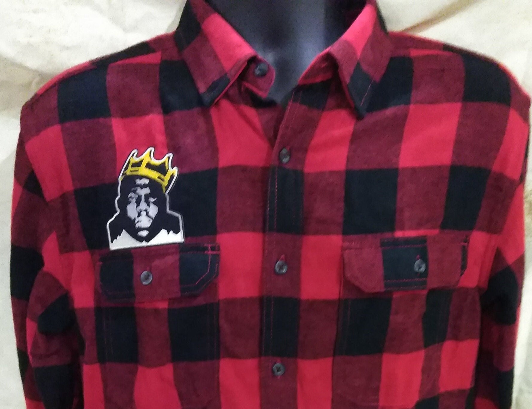 Notorious B.I.G. (M) 1997 Biggie Small's "red and Black Lumberjack With