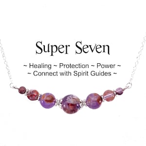 Super 7 Bar Necklace, Matching Earrings, Connect with Spirit Guides