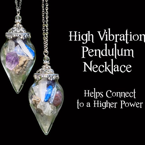 High Vibration Pendulum Necklace, shops Moldavite, Stellar Beam, Auralite 23, Azezulite, Danburite, Lemurian, Petalite, Fulgurite, Scolecite...