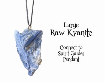 Raw Kyanite Pendant, Connect To Your Spirit Guides Jewelry,  High Vibrational Healing Energy Necklace