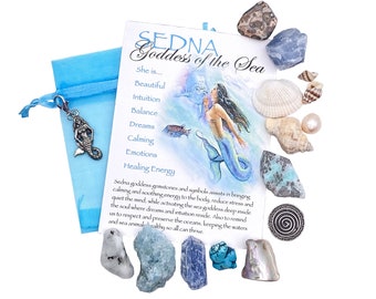 Sedna Goddess-kristallenset, helende stenen zee-energie