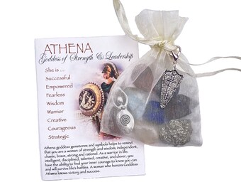 Athena Goddess Crystal Set, Goddess of Strength & Leadership, Crystal Remedy, Crystal Prescription, Crystal Medicine