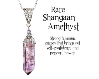 Shangaan Amethyst Pendant, Rare African Necklace, Self-Confidence & Personal Power Jewerlry, Set 2