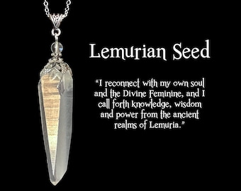 Lemurian Seed Pendant, Empathic Warrior Crystal, Ancient Wisdom, Divine Feminine, Clarity, Crystal Necklace