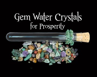 Prosperity Crystal Gem Water with Borosilicate Test Tube, Abundance Crystal Set, Healing Water, Gem Elixir, Gem Remedy