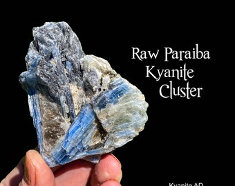 Large Paraiba Blue Kyanite Sterling Silver Pendant A Stone for Communication and Chakra Balancing