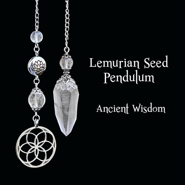 Lemurian Seed  Pendulum, Divining with Seed of Life Charm, Ancient Wisdom