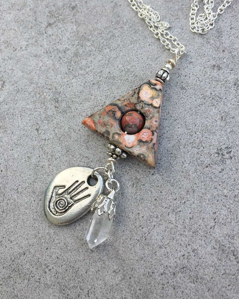 Leopardskin Jasper Magnetism Path of Life Healing Necklace Independence Creativity Necklace