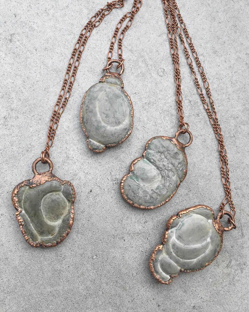 Lucky Talisman Rare Fairy Stone Electroformed Copper Necklace Natural Clay Glacial Concretion Goddess Stone Health /& Prosperity Jewelry