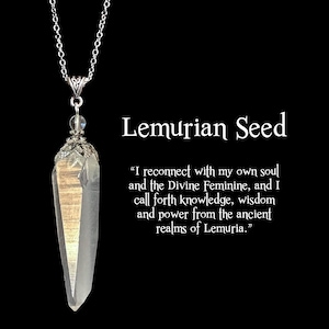 Lemurian Seed Pendant, Empathic Warrior Crystal, Ancient Wisdom, Divine Feminine, Clarity, Crystal Necklace