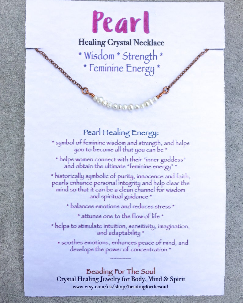 Freshwater Pearl Intuition Bar Healing Necklace Energy Healing Jewelry Feminine Wisdom Necklace Inner Strength Minimalist Necklace