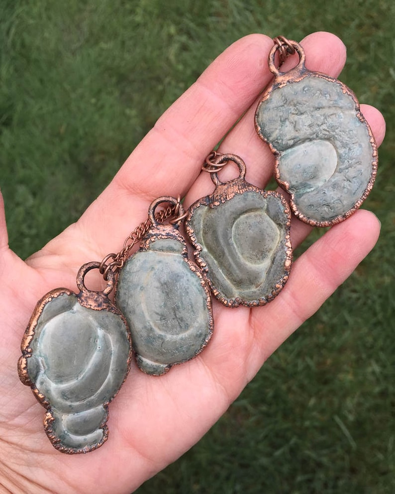 Lucky Talisman Rare Fairy Stone Electroformed Copper Necklace Natural Clay Glacial Concretion Goddess Stone Health /& Prosperity Jewelry