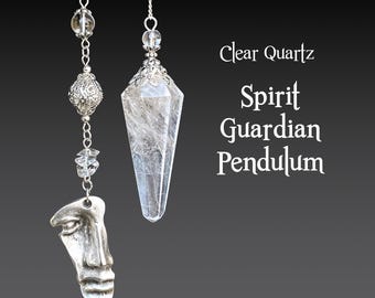 Spirit Guardian Clear Quartz Pendulum, Your Guide to Clarity and Protection, Intuition, Master Healer