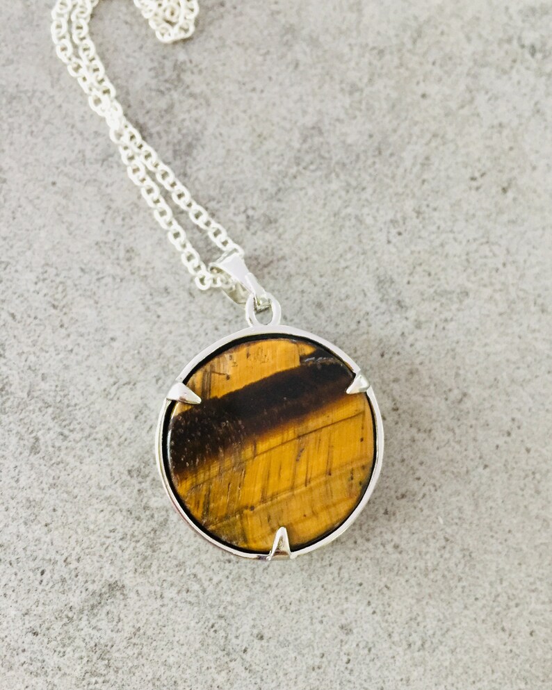 Tiger\u2019s Eye Moon /& Stars Pendant Good Luck Necklace Inner Strength Protection Necklace