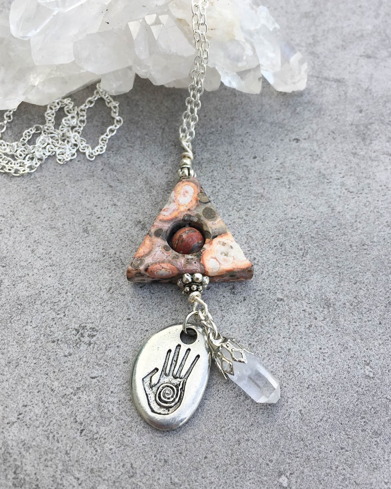 Leopardskin Jasper Magnetism Path of Life Healing Necklace Independence Creativity Necklace