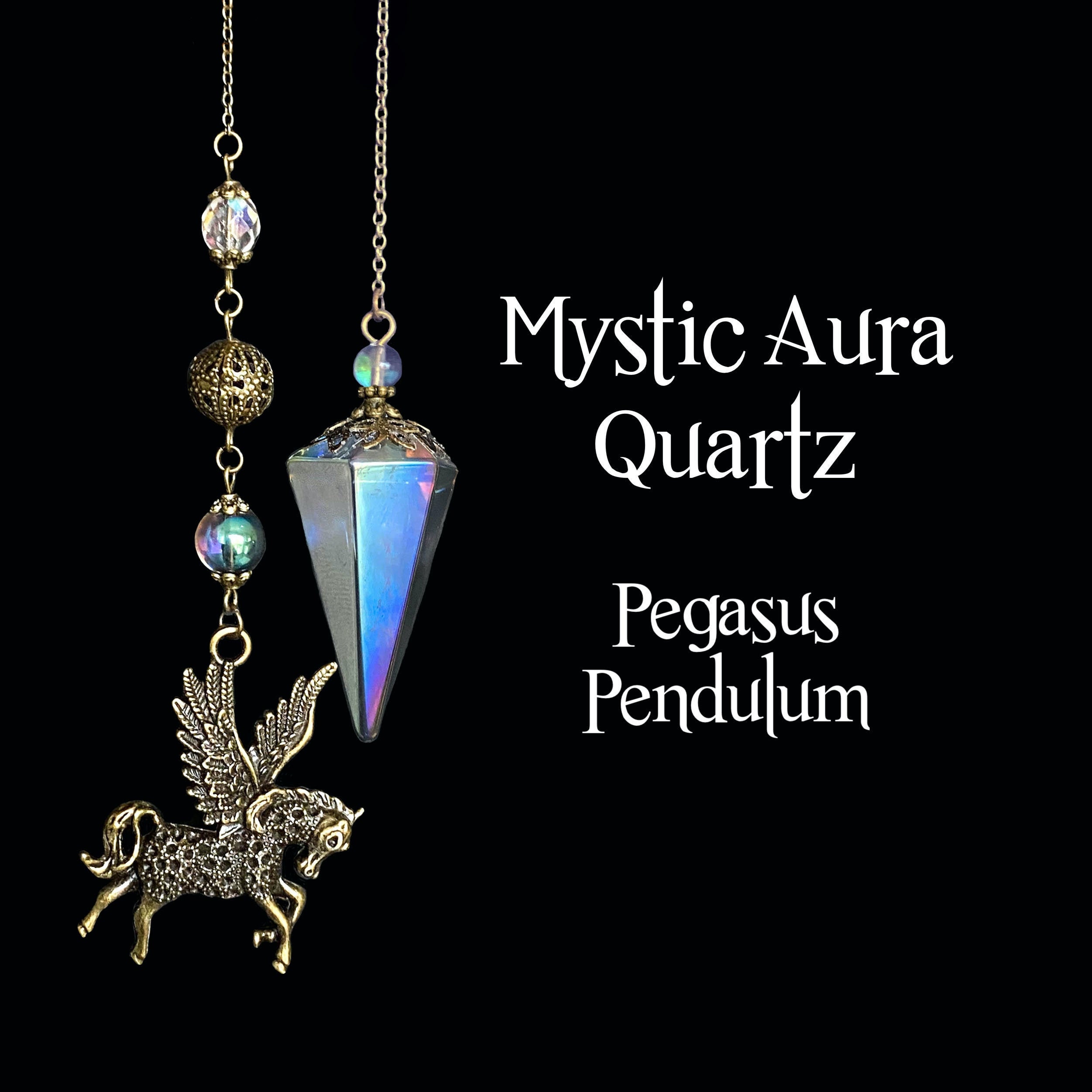 Mystic Aura Quartz Pendulum Pegasus Beaded Crystal Divination Etsy Mystic Aura Quartz Pendulum Pegasus Beaded Crystal Divination Etsy