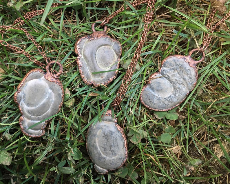 Lucky Talisman Rare Fairy Stone Electroformed Copper Necklace Natural Clay Glacial Concretion Goddess Stone Health /& Prosperity Jewelry