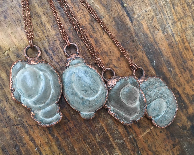 Lucky Talisman Rare Fairy Stone Electroformed Copper Necklace Natural Clay Glacial Concretion Goddess Stone Health /& Prosperity Jewelry