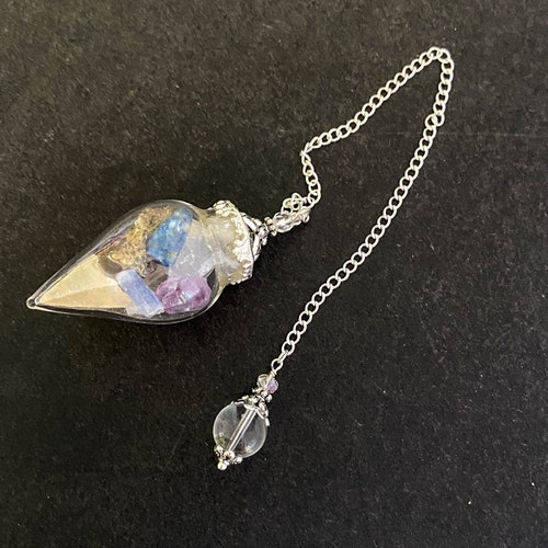 High Vibration Pendulum Necklace, shops Moldavite, Stellar Beam, Auralite 23, Azezulite, Danburite, Lemurian, Petalite, Fulgurite, Scolecite...