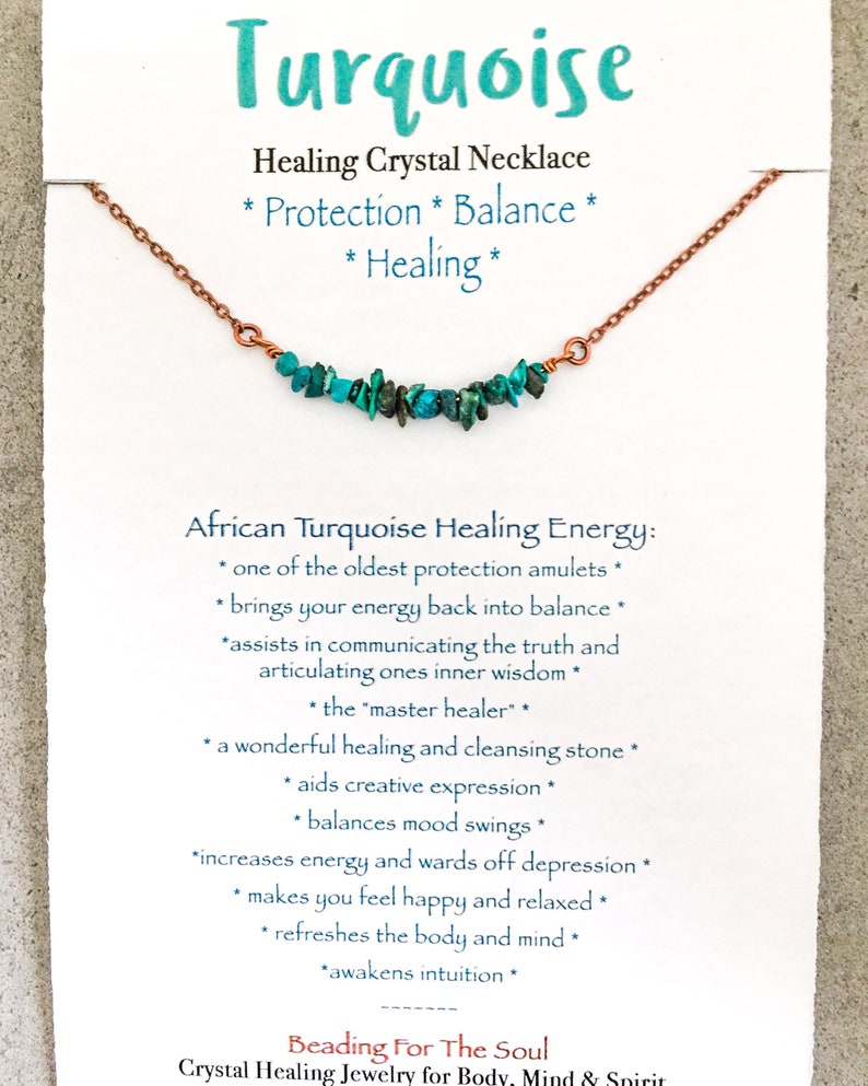 Natural Turquoise Protection Healing Bar Necklace Meditation Jewelry Throat Chakra Intuition Necklace