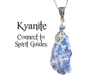 Raw Kyanite Connect To Your Spirit Guides High Vibrational Healing Energy Necklace