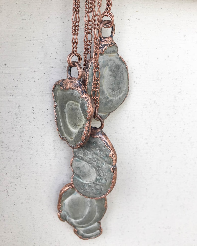 Health /& Prosperity Jewelry Lucky Talisman Rare Fairy Stone Electroformed Copper Necklace Goddess Stone Natural Clay Glacial Concretion