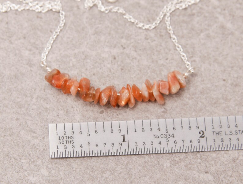 Sunstone Optimistic Happiness Personal Power Bar Necklace Healing Sacral Chakra Jewelry