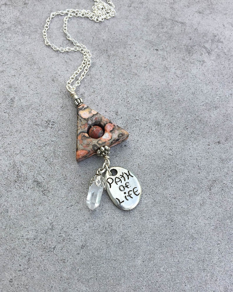 Leopardskin Jasper Magnetism Path of Life Healing Necklace Independence Creativity Necklace