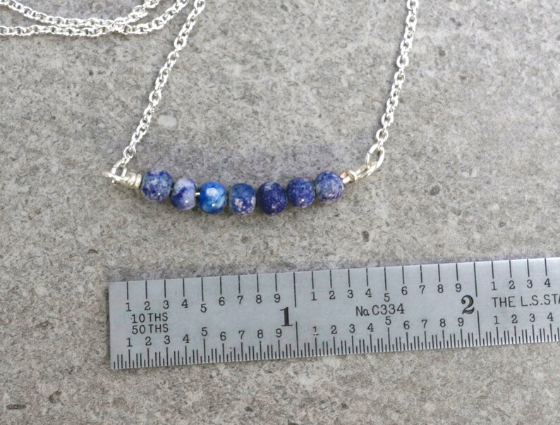 Sodalite Self-Esteem Intuition Bar Necklace Energy Healing Necklace Soul Awakening Jewelry Third Eye Chakra Necklace