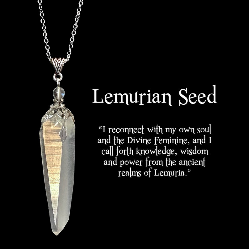 Lemurian Seed Pendant, Empathic Warrior Crystal, Ancient Wisdom, Divine Feminine, Clarity, Crystal Necklace image 1