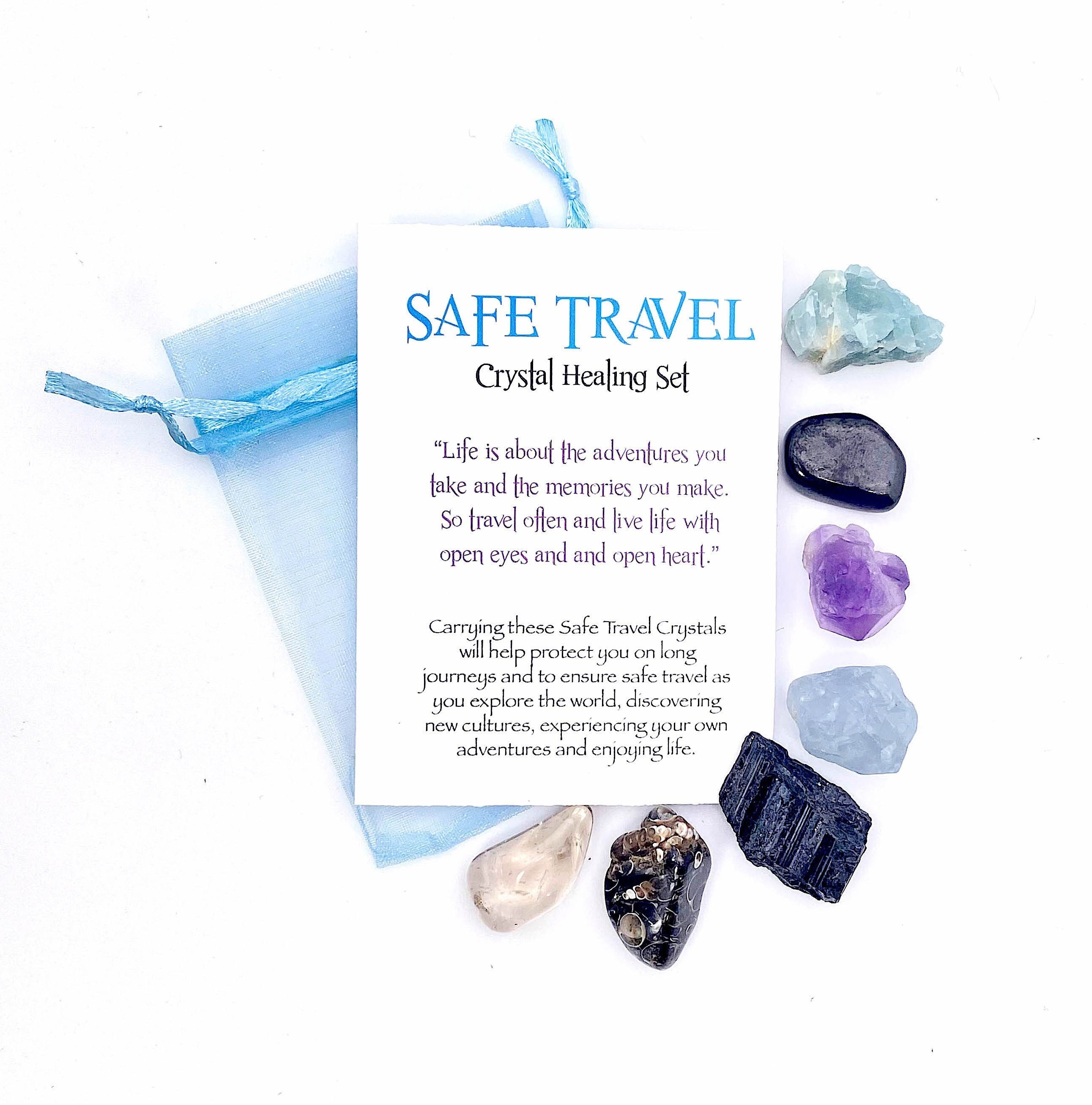 Safe Travel Crystal Healing Set Crystal Remedy Crystal Etsy