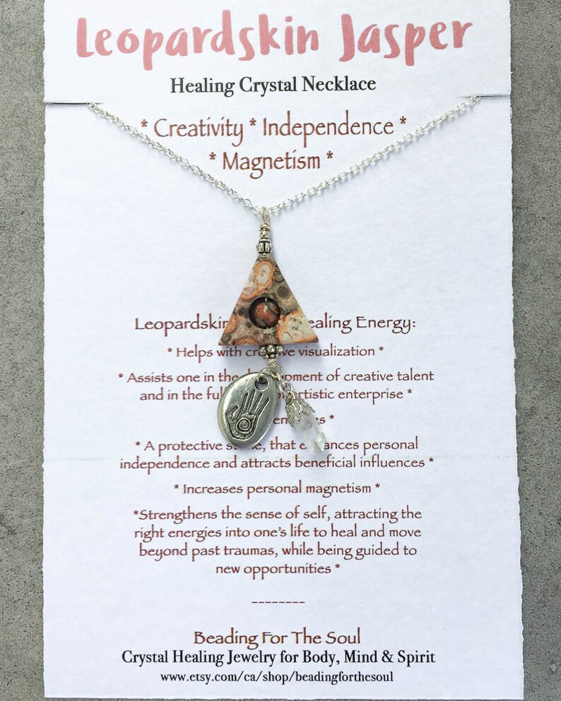 Leopardskin Jasper Magnetism Path of Life Healing Necklace Independence Creativity Necklace