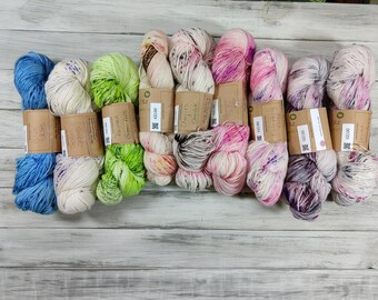Glorious Hand Dyed Superwash Merino Wool, Cashmere and Nylon fingering/sock yarn - Variegated, tonal, speckled knitting and crochet yarn