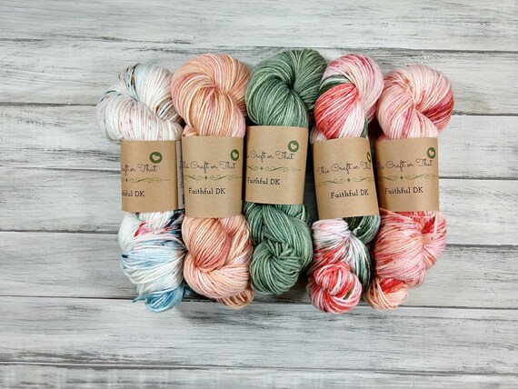 Faithful Dk Hand Dyed Superwash Merino Wool And Nylon Dk Weight Yarn Variegated Tonal Speckled Colors Knitting Crocheting Weaving