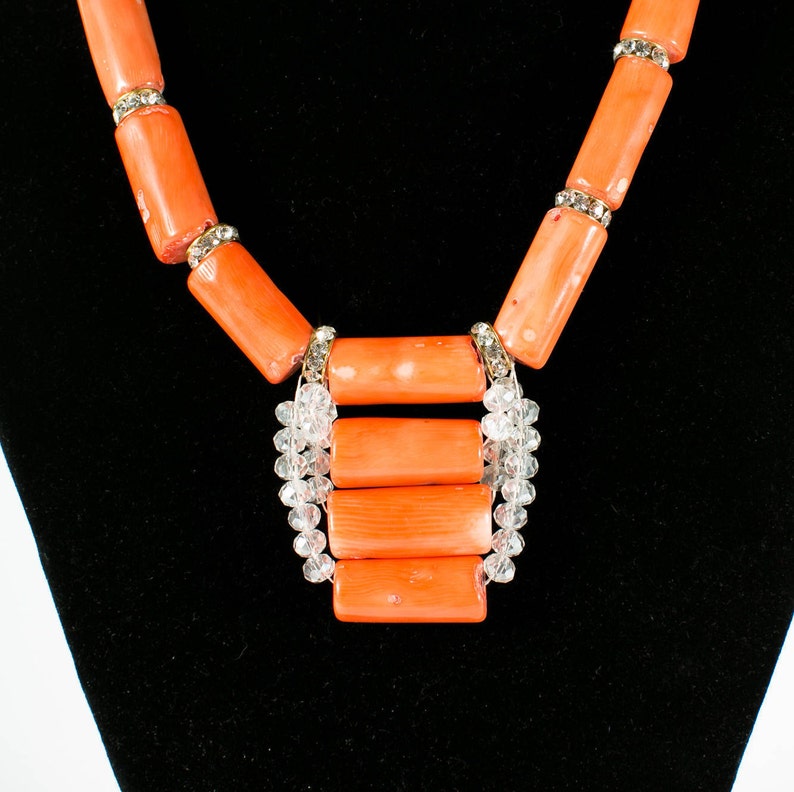 Pink Coral Bead Necklace DFNL00148