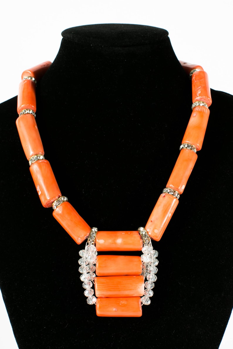 Pink Coral Bead Necklace DFNL00148