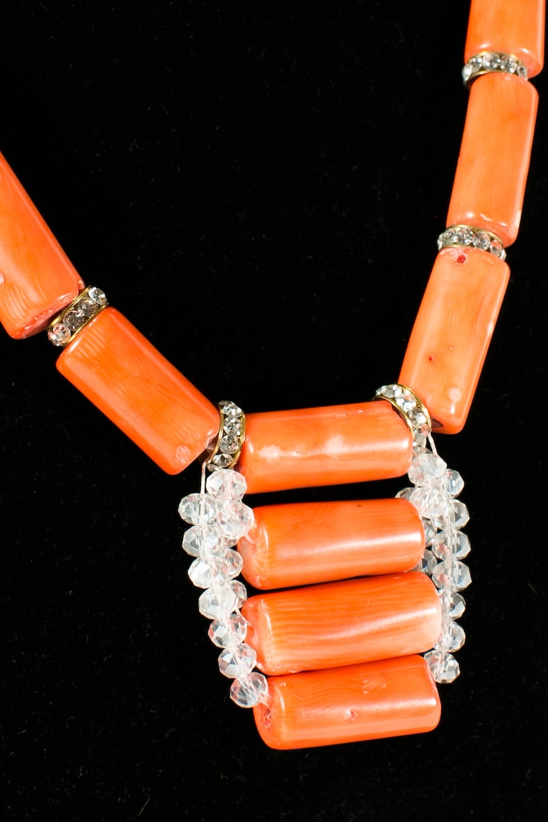 Pink Coral Bead Necklace DFNL00148