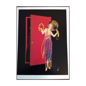 Erte Print Book Plate Art Deco | Vintage Fashion Design Drawing | Elegant Wall Art Decor | Book Page Artwork Illustrations | No Frame