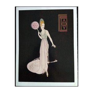 Erte Art Deco Print Book Plate | Vintage Glamour | Fashion Design | Elegant Wall Art Decor | Book Page | No Frame
