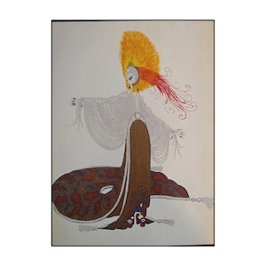 Erte Print Book Plate | L’Orientale | Costume Design | Fashion Drawing | Famous Art Deco Artist | Book Page | No Frame