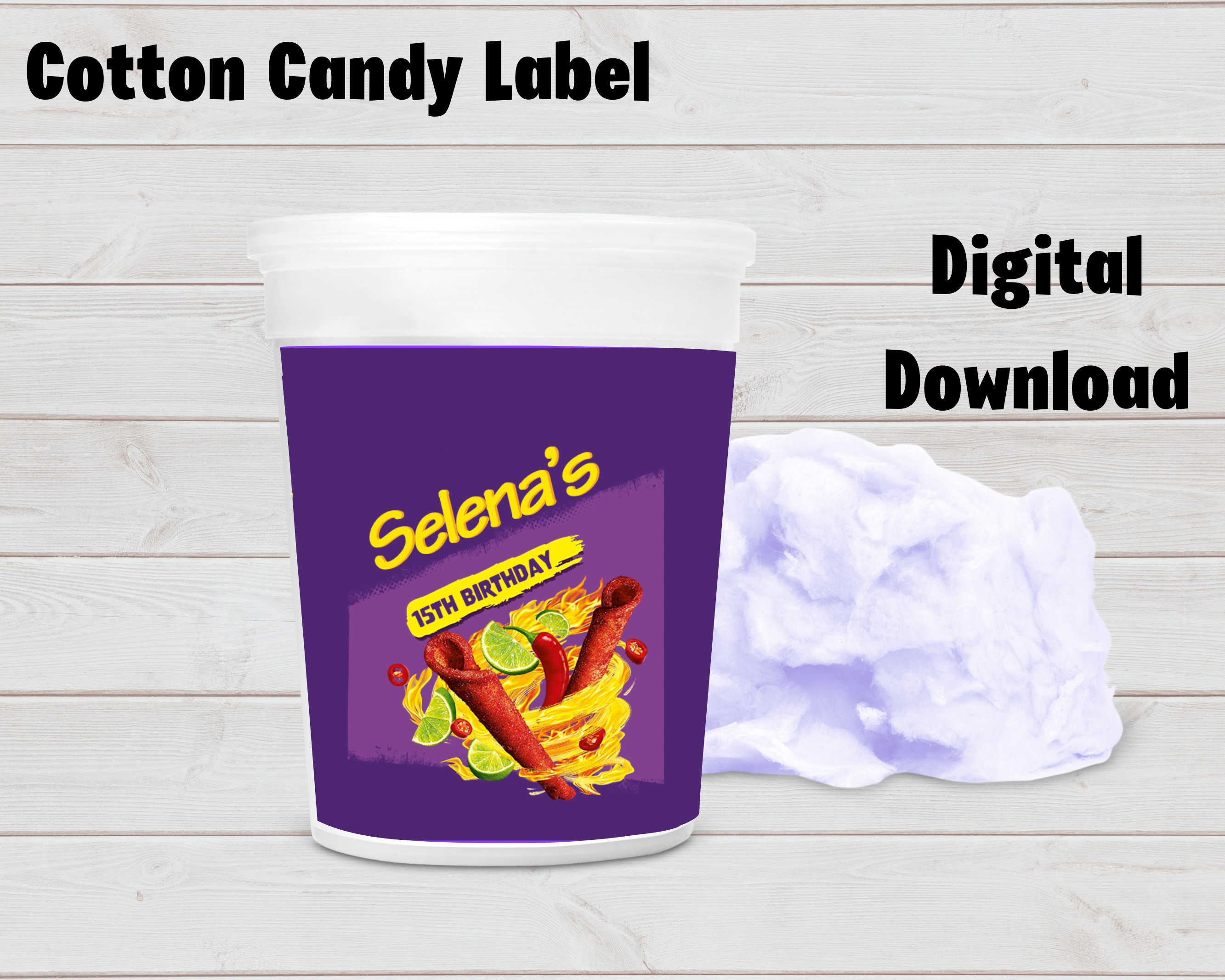Takis Favor, Takis Cotton Candy Label, Takis Party, Teen Birthday